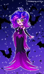 Size: 2346x3902 | Tagged: safe, artist:lumi-infinite64, artist:prismagalaxy514, artist:selenaede, imported from derpibooru, oc, oc only, undead, vampire, equestria girls, choker, clothes, dress, eyeshadow, female, high res, makeup, solo