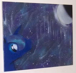 Size: 611x584 | Tagged: safe, artist:morat, imported from derpibooru, princess luna, alicorn, best princess, dream walker, dream walker luna, mane, moon, painting, stars