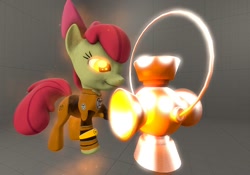 Size: 1024x718 | Tagged: safe, artist:moonchaser4, imported from derpibooru, apple bloom, earth pony, pony, 3d, blackest night, blackest night equestria, crossover, female, filly, green lantern, orange lantern, source filmmaker