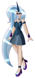 Size: 1280x2805 | Tagged: safe, artist:dazzlingmimi, imported from derpibooru, trixie, human, female, horn, horned humanization, humanized, nightmare trixie, nightmarified, simple background, solo, transparent background