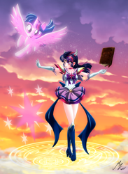 Size: 1976x2705 | Tagged: safe, artist:mauroz, imported from derpibooru, part of a set, twilight sparkle, alicorn, human, pony, anime, clothes, cosplay, costume, female, humanized, sailor moon, twilight sparkle (alicorn)