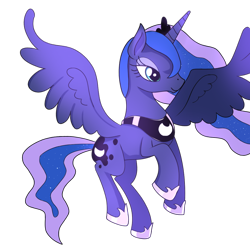 Size: 1080x1080 | Tagged: safe, artist:杏银花开, imported from derpibooru, princess luna, alicorn, pony, female, flying, png, simple background, solo, transparent background