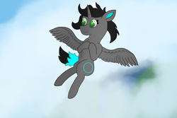 Size: 6000x4000 | Tagged: safe, artist:eminent entropy, imported from derpibooru, oc, oc only, oc:echo draws, alicorn, pony, alicorn oc, cloud, falling, female, flying, horn, lake, sky, solo, spread wings, wings