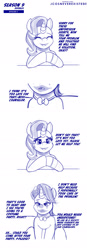 Size: 960x2743 | Tagged: safe, artist:jcosneverexisted, imported from derpibooru, starlight glimmer, pony, unicorn, student counsel, couch, dialogue, female, makeup, male, mare, parody, season 9 doodles, stallion, text, the joker