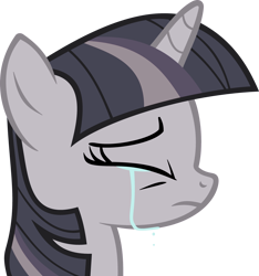 Size: 3020x3231 | Tagged: safe, artist:hombre0, artist:wardex101, edit, imported from derpibooru, twilight sparkle, pony, bust, crying, discorded, discorded twilight, eyes closed, female, high res, horn, mare, portrait, profile, sad, simple background, solo, transparent background, twilight tragedy, vector