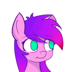 Size: 1024x1024 | Tagged: safe, artist:dental_crumbs, imported from derpibooru, oc, oc only, oc:天雨(hsf), earth pony, pony, female, gradient mane, simple background, solo, white background