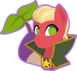 Size: 4362x4000 | Tagged: safe, artist:up1ter, imported from derpibooru, sprout cloverleaf, earth pony, pony, bust, cute, cutie mark background, g5, lineless, male, my little pony: a new generation, outline, simple background, solo, sproutbetes, stallion, transparent background