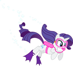 Size: 1123x1024 | Tagged: artist needed, safe, imported from derpibooru, rarity, pony, unicorn, bubble, female, flippers, goggles, mare, scuba diving, scuba gear, simple background, solo, swimming goggles, transparent background