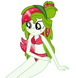 Size: 4000x4071 | Tagged: safe, imported from derpibooru, oc, oc only, oc:watermelana, equestria girls, absurd resolution, bikini, clothes, female, simple background, smiling, solo, swimsuit, transparent background, two piece, vector