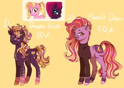 Size: 1754x1240 | Tagged: safe, artist:brot-art, imported from derpibooru, luster dawn, tempest shadow, oc, pony, unicorn, clothes, crack ship offspring, female, horn, magical lesbian spawn, mare, offspring, parent:luster dawn, parent:tempest shadow, smiling, unicorn oc