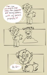 Size: 1080x1735 | Tagged: safe, artist:raf rub, imported from derpibooru, hitch trailblazer, earth pony, pony, belt, bush, comic, g5, male, my little pony: a new generation, shipper, shipping, stallion, sweat, sweatdrop, unshorn fetlocks