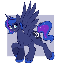 Size: 686x714 | Tagged: safe, artist:lulubell, imported from derpibooru, princess luna, alicorn, pony, alternate hairstyle, cute, female, glasses, nose piercing, nose ring, piercing, short hair, solo