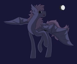 Size: 793x667 | Tagged: safe, artist:lefi32, imported from derpibooru, oc, oc only, oc:vampire night, bat pony, pony, bat pony oc, bat wings, cutie mark, male, messy mane, raised hoof, simple background, smiling, solo, wings