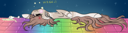 Size: 2848x749 | Tagged: safe, artist:beamybutt, imported from derpibooru, oc, oc only, pony, drunk, ear fluff, female, lying down, on back, simple background, sleeping, solo, transparent background
