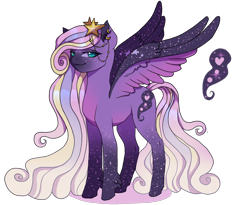 Size: 1754x1440 | Tagged: safe, artist:brot-art, imported from derpibooru, oc, oc only, pegasus, pony, female, magical lesbian spawn, mare, offspring, parent:princess cadance, parent:princess luna, pegasus oc, simple background, smiling, solo, starry wings, transparent background, wings