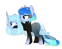 Size: 3200x2500 | Tagged: safe, artist:herusann, artist:mint-light, imported from derpibooru, oc, oc only, pony, unicorn, base used, conjoined, eyelashes, female, high res, horn, mare, multiple heads, simple background, smiling, solo, transparent background, two heads, unicorn oc