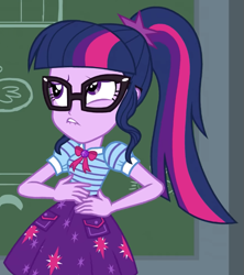Size: 615x694 | Tagged: safe, imported from derpibooru, screencap, sci-twi, twilight sparkle, equestria girls, equestria girls series, holidays unwrapped, spoiler:eqg series (season 2), cropped, female, geode of telekinesis, magical geodes, solo, the cider louse fools