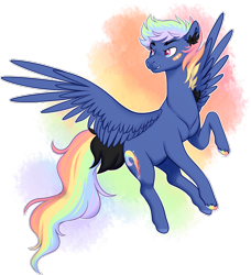 Size: 2652x2910 | Tagged: safe, artist:hopenotfound, imported from derpibooru, oc, oc only, oc:rainbow thunder, pegasus, pony, high res, male, offspring, parent:rainbow dash, parent:soarin', parents:soarindash, simple background, solo, stallion, transparent background