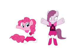 Size: 1024x768 | Tagged: safe, artist:chanyhuman, imported from derpibooru, pinkie pie, earth pony, pony, clothes, cosplay, costume, crossover, cupcake, deviantart, duality, female, food, pinel, pinkamena diane pie, pinkie being pinkie, seems legit, spinel (steven universe), steven universe, steven universe future, steven universe: the movie, vector