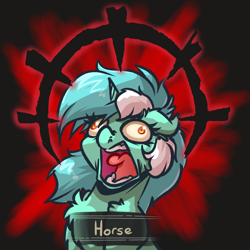 Size: 4000x4000 | Tagged: safe, artist:witchtaunter, imported from derpibooru, lyra heartstrings, pony, unicorn, chest fluff, darkest dungeon, derp, ear fluff, faic, female, floppy ears, l.u.l.s., screaming, shoulder fluff, solo