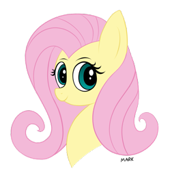 Size: 969x974 | Tagged: safe, artist:mark_ml, imported from ponybooru, fluttershy, pegasus, pony, bust, cute, female, looking at you, mare, portrait, request, smiling, smiling at you, solo