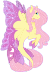 Size: 1024x1540 | Tagged: safe, artist:lunanyxart, imported from derpibooru, fluttershy, pegasus, pony, seapony (g4), butterfly wings, colored pupils, dorsal fin, female, fin wings, fins, fish tail, flowing mane, flowing tail, seaponified, seapony fluttershy, simple background, smiling, solo, species swap, tail, transparent background, wings