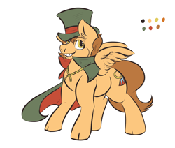 Size: 3940x3344 | Tagged: safe, artist:the_game, imported from ponybooru, oc, pegasus, pony, cape, clothes, cutie mark, hat, male, mane, rope, smiling, tail, top hat, wings