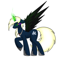 Size: 2048x2048 | Tagged: safe, artist:skydreams, imported from derpibooru, oc, oc only, oc:nightmare skies, oc:skydreams, alicorn, pony, alicorn amulet, alicornified, crystal, crystals on body, dark magic, female, high res, magic, mare, race swap, simple background, solo, transparent background