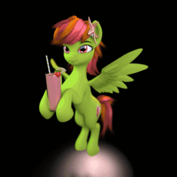 Size: 600x600 | Tagged: safe, artist:snecy, imported from derpibooru, oc, oc only, oc:tropical smoothie, pegasus, pony, 3d, animated, gif, solo