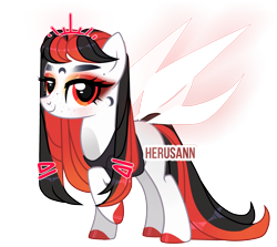 Size: 2800x2500 | Tagged: safe, artist:herusann, artist:mint-light, imported from derpibooru, oc, oc only, earth pony, pony, artificial wings, augmented, base used, earth pony oc, eyelashes, female, high res, hoof polish, magic, magic wings, makeup, mare, raised hoof, simple background, smiling, solo, transparent background, wings