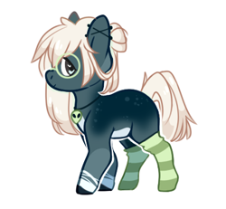 Size: 400x370 | Tagged: safe, artist:pierunie, imported from derpibooru, oc, oc only, earth pony, pony, base used, coat markings, ear piercing, glasses, jewelry, necklace, piercing, simple background, socks (coat markings), solo, white background