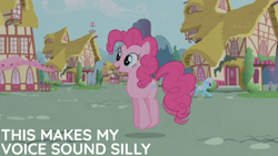 Size: 1920x1080 | Tagged: safe, edit, edited screencap, editor:quoterific, imported from derpibooru, screencap, linky, pinkie pie, shoeshine, earth pony, pony, applebuck season, season 1, female, mare, open mouth, open smile, smiling, solo focus