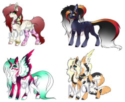 Size: 2183x1785 | Tagged: safe, artist:beamybutt, imported from derpibooru, oc, oc only, alicorn, earth pony, pegasus, alicorn oc, base used, chest fluff, clothes, ear fluff, earth pony oc, female, horn, male, pegasus oc, simple background, socks, striped socks, transparent background, wings