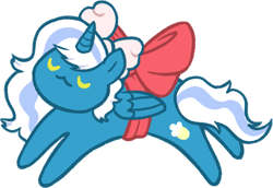 Size: 1163x799 | Tagged: safe, artist:dragonitavioleta, imported from derpibooru, oc, oc only, oc:fleurbelle, alicorn, pony, adorabelle, alicorn oc, bow, cute, eyes closed, female, hair bow, horn, mare, ocbetes, ribbon, simple background, solo, transparent background, wings