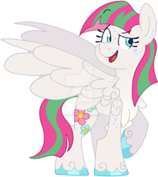 Size: 1280x1427 | Tagged: safe, artist:rohans-ponies, imported from derpibooru, blossomforth, pony, deviantart watermark, female, obtrusive watermark, simple background, solo, transparent background, watermark