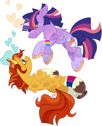 Size: 1280x1572 | Tagged: safe, artist:rohans-ponies, imported from derpibooru, sunburst, twilight sparkle, pony, bisexual pride flag, deviantart watermark, dusk shine, duskburst, gay, half r63 shipping, magic, male, obtrusive watermark, pansexual pride flag, pride, pride flag, rule 63, shipping, simple background, transparent background, twiburst, watermark