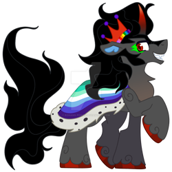 Size: 1280x1280 | Tagged: safe, artist:rohans-ponies, imported from derpibooru, king sombra, pony, deviantart watermark, gay pride flag, obtrusive watermark, pride, pride flag, simple background, solo, transparent background, watermark