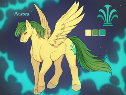 Size: 4000x3000 | Tagged: safe, alternate version, artist:kuroran, imported from derpibooru, oc, oc only, oc:aurora dawn, pegasus, pony, looking at you, male, reference sheet, smiling, smiling at you, smirk, solo, spread wings, stallion, stars, wings