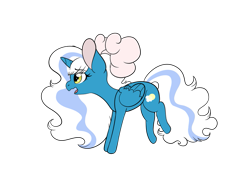 Size: 1013x789 | Tagged: safe, artist:weiloska, imported from derpibooru, oc, oc only, oc:fleurbelle, alicorn, pony, alicorn oc, bow, female, hair bow, horn, mare, simple background, solo, transparent background, wingding eyes, wings, yellow eyes
