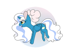 Size: 1013x789 | Tagged: safe, alternate version, artist:weiloska, imported from derpibooru, oc, oc only, oc:fleurbelle, alicorn, pony, alicorn oc, bow, female, hair bow, horn, mare, simple background, solo, transparent background, wingding eyes, wings, yellow eyes