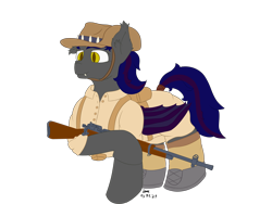 Size: 4000x3000 | Tagged: safe, artist:donnik, imported from derpibooru, oc, oc only, oc:firestarter, bat pony, pony, australian, clothes, gun, lee enfield, male, rifle, simple background, solo, transparent background, uniform, weapon