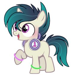 Size: 1176x1236 | Tagged: safe, artist:princess-kitsune-tsu, imported from derpibooru, oc, oc only, pony, unicorn, colt, headphones, magical lesbian spawn, male, offspring, parent:octavia melody, parent:vinyl scratch, parents:scratchtavia, simple background, solo, transparent background