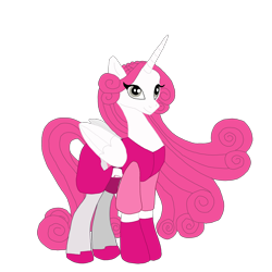 Size: 2100x2100 | Tagged: safe, artist:chanyhuman, imported from derpibooru, princess amore, alicorn, gem pony, pony, alicornified, amorecorn, clothes, cosplay, costume, crystal empire, deviantart, diamond, female, gem, high res, pink diamond, pink diamond (steven universe), race swap, simple background, steven universe, transparent background, vector