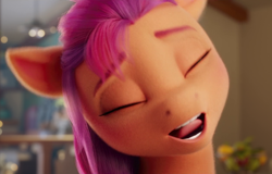 Size: 1260x804 | Tagged: safe, imported from derpibooru, screencap, sunny starscout, earth pony, pony, spoiler:my little pony: a new generation, cropped, eyes closed, female, g5, mare, my little pony: a new generation, open mouth, solo