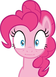 Size: 2892x4000 | Tagged: safe, artist:frownfactory, imported from derpibooru, pinkie pie, earth pony, pony, party pooped, season 5, awkward, faic, female, mare, simple background, solo, staring at you, transparent background, uncomfortable, vector, worried