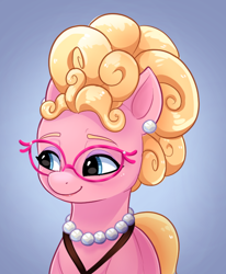 Size: 594x721 | Tagged: safe, artist:malarkey, imported from derpibooru, earth pony, pony, adoraphyllis, bust, colored sketch, female, g5, mare, my little pony: a new generation, phyllis cloverleaf, simple background, smiling, solo