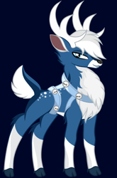 Size: 1408x2136 | Tagged: safe, artist:fusion sparkle, imported from derpibooru, oc, oc only, oc:diego, deer, reindeer, bells, horns, male, sexy, solo