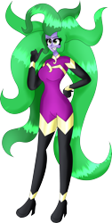 Size: 2350x4658 | Tagged: safe, artist:dazzlingmimi, imported from derpibooru, mane-iac, human, commission, commissioner:reversalmushroom, female, grin, humanized, pony coloring, simple background, smiling, solo, transparent background