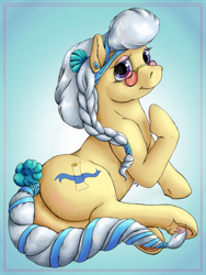 Size: 4999x6649 | Tagged: safe, artist:ratwhiskers, imported from derpibooru, mayor mare, earth pony, pony, alternate hairstyle, braid, butt, female, frog (hoof), glasses, plot, solo, underhoof