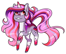 Size: 2675x2220 | Tagged: safe, artist:oneiria-fylakas, imported from derpibooru, oc, oc only, oc:rosie blood, pony, unicorn, female, high res, mare, rainbow power, simple background, solo, transparent background